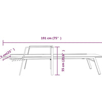 Sonnenliege Stahl und Textilene Grau