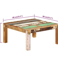 Couchtisch 80x80x40 cm Altholz Massiv