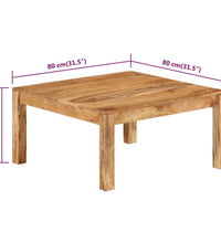 Couchtisch 80x80x40 cm Massivholz Akazie