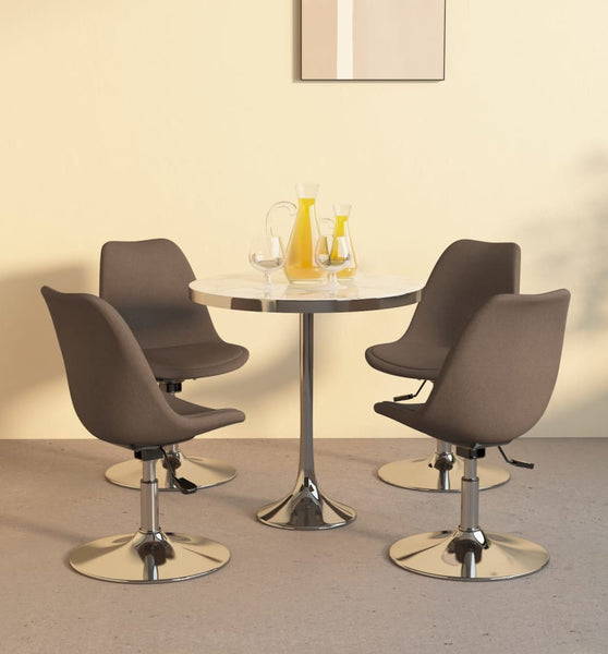 Esszimmerstühle 4 Stk. Drehbar Taupe Stoff