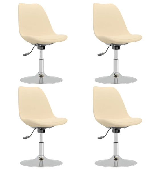 Esszimmerstühle 4 Stk. Drehbar Creme Stoff