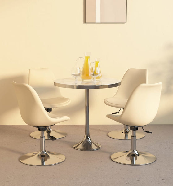 Esszimmerstühle 4 Stk. Drehbar Creme Stoff