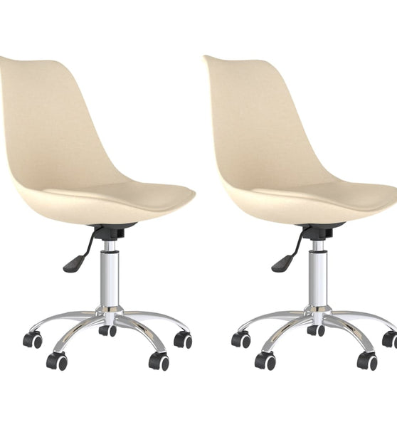 Esszimmerstühle 2 Stk. Drehbar Creme Stoff