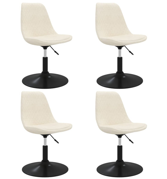 Esszimmerstühle 4 Stk. Drehbar Creme Samt