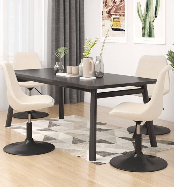 Esszimmerstühle 4 Stk. Drehbar Creme Samt