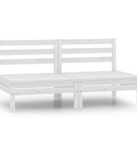 2-Sitzer-Gartensofa Weiß Kiefer Massivholz