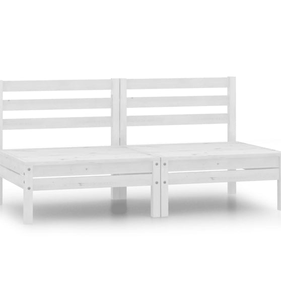 2-Sitzer-Gartensofa Weiß Kiefer Massivholz