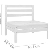 2-Sitzer-Gartensofa Weiß Kiefer Massivholz