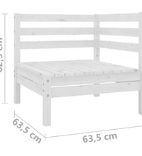 2-Sitzer-Gartensofa Weiß Kiefer Massivholz