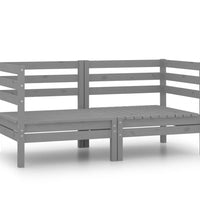 2-Sitzer-Gartensofa Grau Kiefer Massivholz