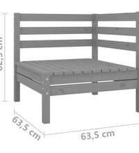 2-Sitzer-Gartensofa Grau Kiefer Massivholz