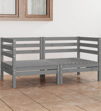 2-Sitzer-Gartensofa Grau Kiefer Massivholz