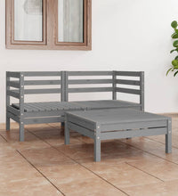 3-tlg. Garten-Lounge-Set Grau Kiefer Massivholz