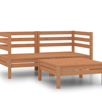 3-tlg. Garten-Lounge-Set Honigbraun Massivholz Kiefer