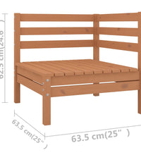 3-tlg. Garten-Lounge-Set Honigbraun Massivholz Kiefer