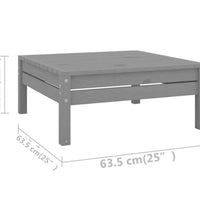 5-tlg. Garten-Lounge-Set Grau Kiefer Massivholz