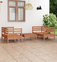 5-tlg. Garten-Lounge-Set Honigbraun Massivholz Kiefer