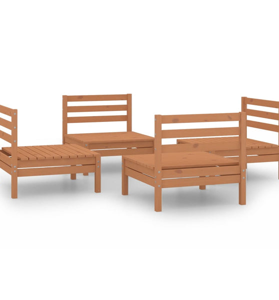 4-tlg. Garten-Lounge-Set Honigbraun Massivholz Kiefer