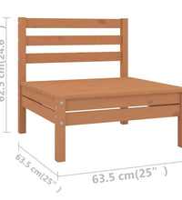 4-tlg. Garten-Lounge-Set Honigbraun Massivholz Kiefer