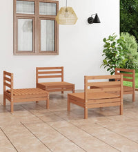 4-tlg. Garten-Lounge-Set Honigbraun Massivholz Kiefer