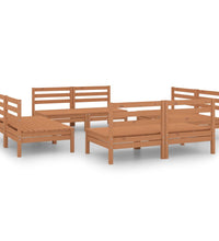 8-tlg. Garten-Lounge-Set Honigbraun Massivholz Kiefer