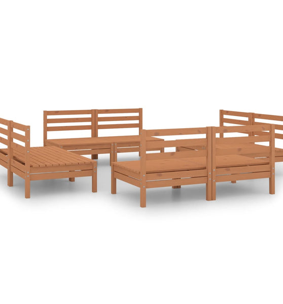 8-tlg. Garten-Lounge-Set Honigbraun Massivholz Kiefer