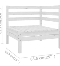 8-tlg. Garten-Lounge-Set Weiß Kiefer Massivholz