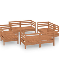 8-tlg. Garten-Lounge-Set Honigbraun Massivholz Kiefer