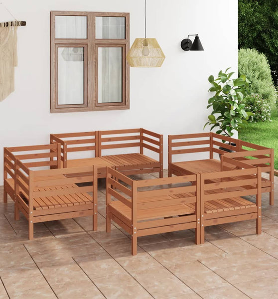 8-tlg. Garten-Lounge-Set Honigbraun Massivholz Kiefer