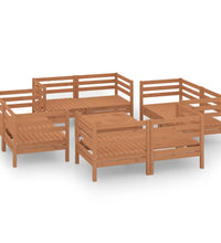 9-tlg. Garten-Lounge-Set Honigbraun Massivholz Kiefer