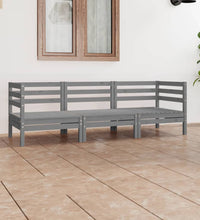 3-tlg. Garten-Lounge-Set Grau Kiefer Massivholz