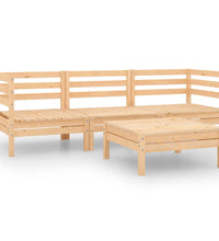 4-tlg. Garten-Lounge-Set Massivholz Kiefer