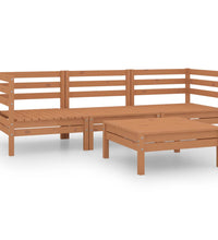 4-tlg. Garten-Lounge-Set Honigbraun Massivholz Kiefer