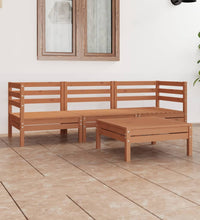 4-tlg. Garten-Lounge-Set Honigbraun Massivholz Kiefer