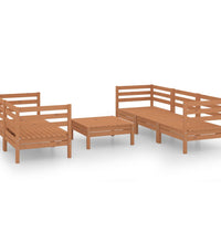 6-tlg. Garten-Lounge-Set Honigbraun Massivholz Kiefer