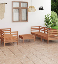 6-tlg. Garten-Lounge-Set Honigbraun Massivholz Kiefer