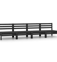 4-tlg. Garten-Lounge-Set Schwarz Massivholz Kiefer