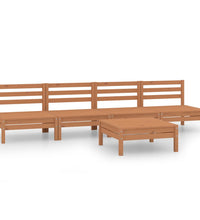 5-tlg. Garten-Lounge-Set Honigbraun Massivholz Kiefer