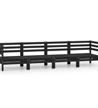 4-tlg. Garten-Lounge-Set Schwarz Massivholz Kiefer