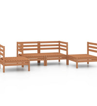 4-tlg. Garten-Lounge-Set Honigbraun Massivholz Kiefer