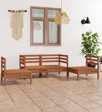 4-tlg. Garten-Lounge-Set Honigbraun Massivholz Kiefer