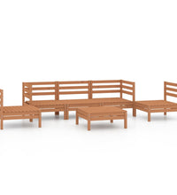 6-tlg. Garten-Lounge-Set Honigbraun Massivholz Kiefer