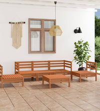 6-tlg. Garten-Lounge-Set Honigbraun Massivholz Kiefer