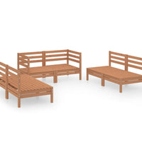 6-tlg. Garten-Lounge-Set Honigbraun Massivholz Kiefer