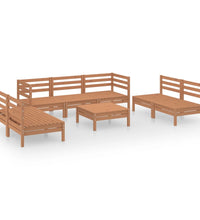 8-tlg. Garten-Lounge-Set Honigbraun Massivholz Kiefer