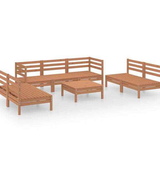 8-tlg. Garten-Lounge-Set Honigbraun Massivholz Kiefer