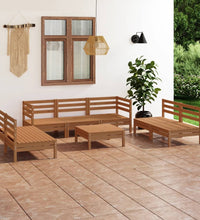 8-tlg. Garten-Lounge-Set Honigbraun Massivholz Kiefer