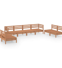 8-tlg. Garten-Lounge-Set Honigbraun Massivholz Kiefer