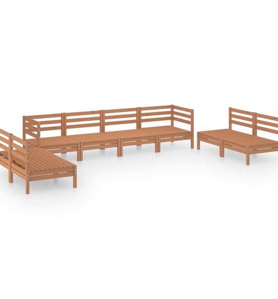 8-tlg. Garten-Lounge-Set Honigbraun Massivholz Kiefer