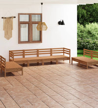 8-tlg. Garten-Lounge-Set Honigbraun Massivholz Kiefer